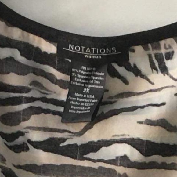 Like New Notations Plus Size Zebra Ruffle Layered Blouse - Picture 2 of 2